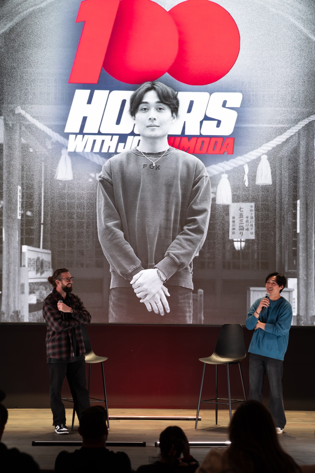 On stage at the 100 Hours premiere
